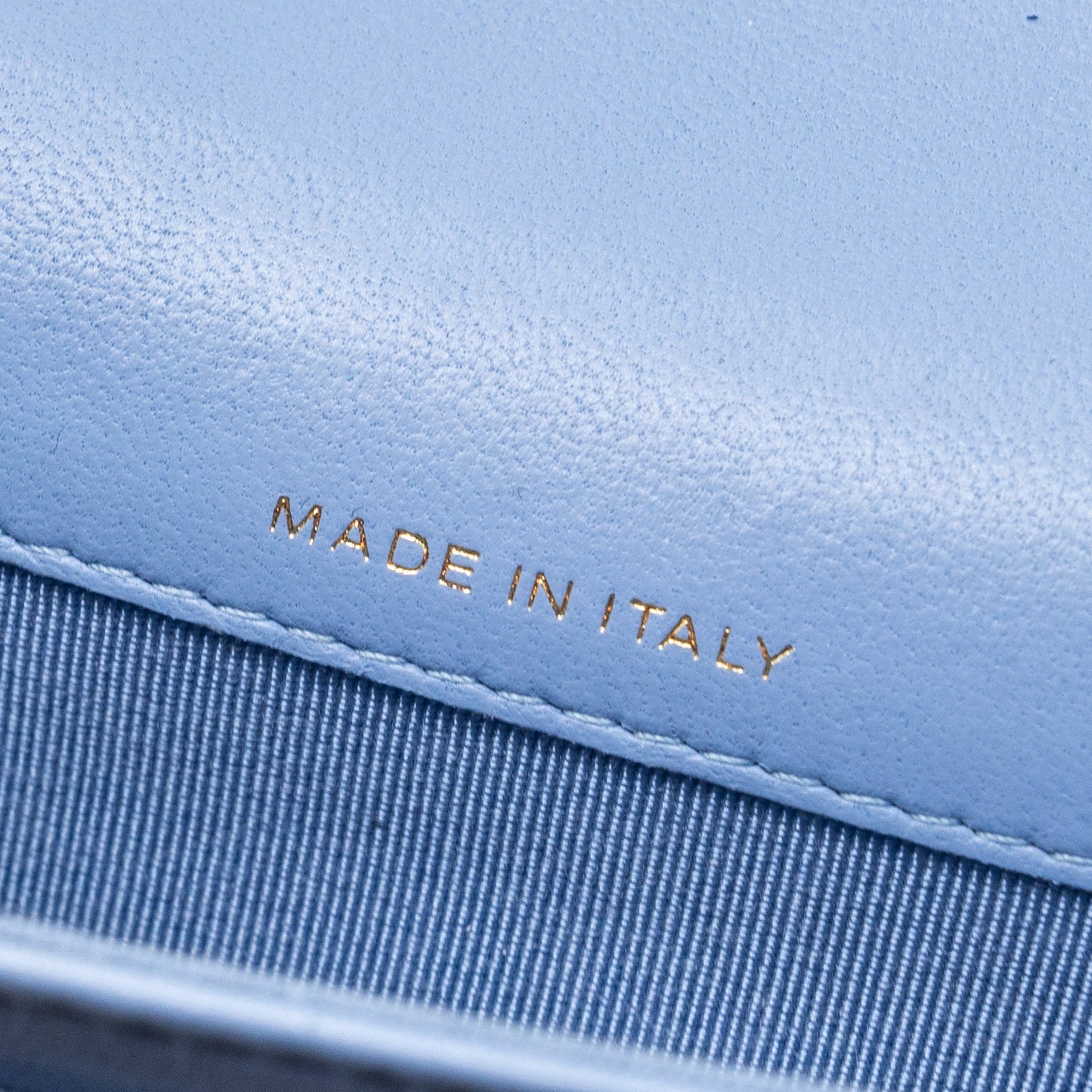 Chanel Classic Flap Card Holder Lambskin Light Blue LGHW