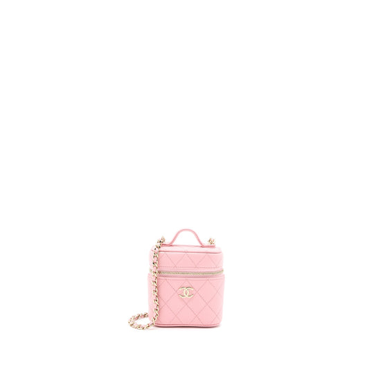 Chanel Mini Top Handle Vanity Case Caviar Pink LGHW