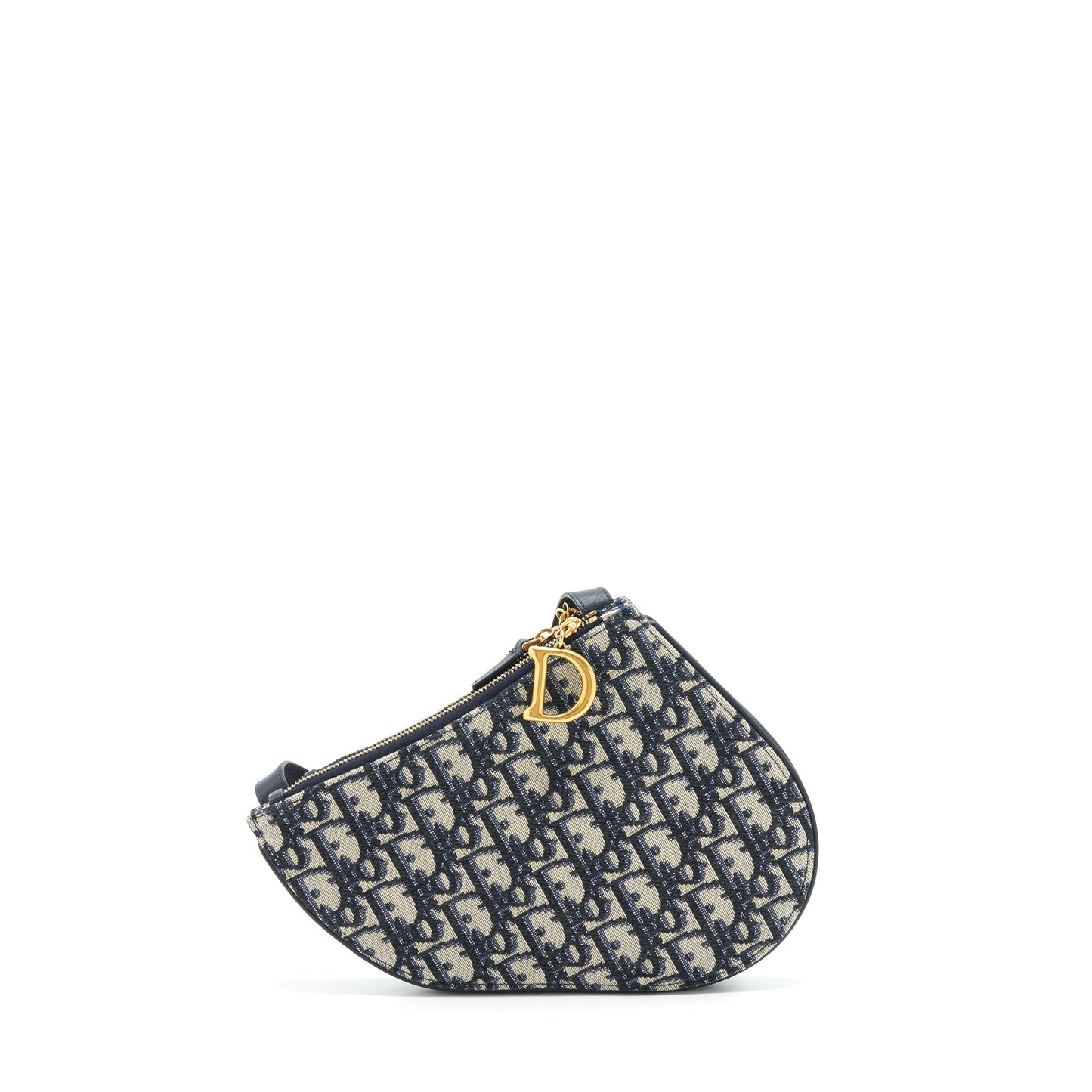 Dior Saddle Pouch Blue Oblique Canvas GHW