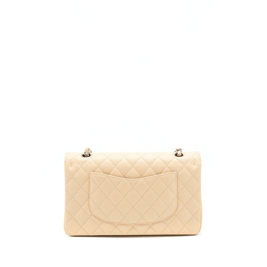 Chanel Medium Classic Double Flap Bag Caviar Beige SHW