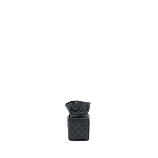Chanel Mini Vanity Pouch With Chain Lambskin Black GHW