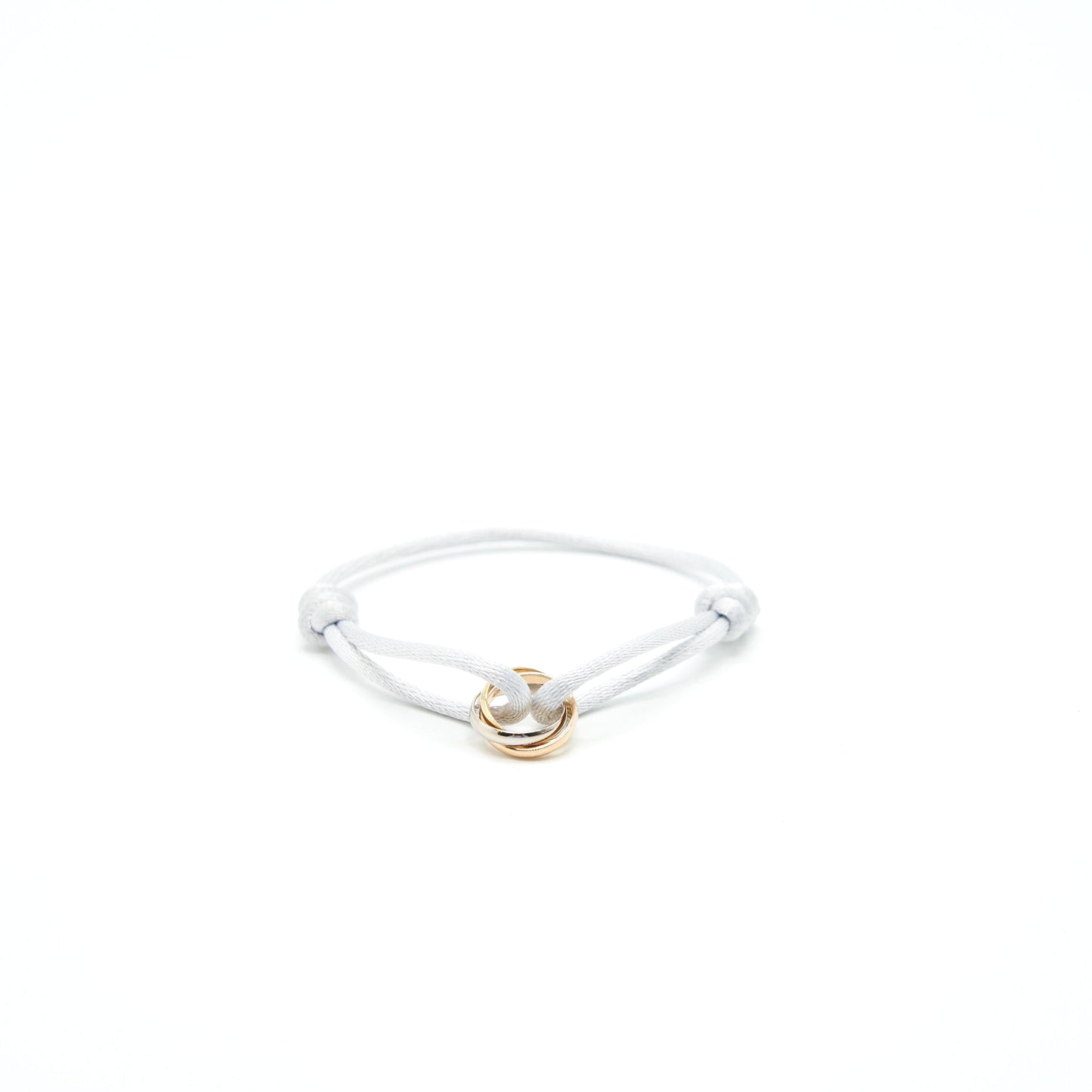 Cartier Trinity Bracelet, 3 Golds on Cord