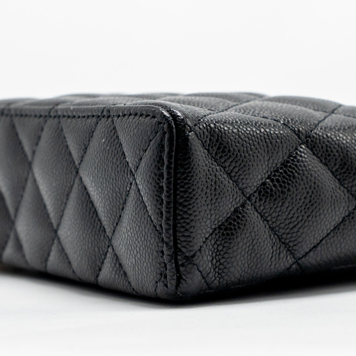 Chanel 25p CC top Handle Vanity with Chain Caviar Black LGHW (microchip)