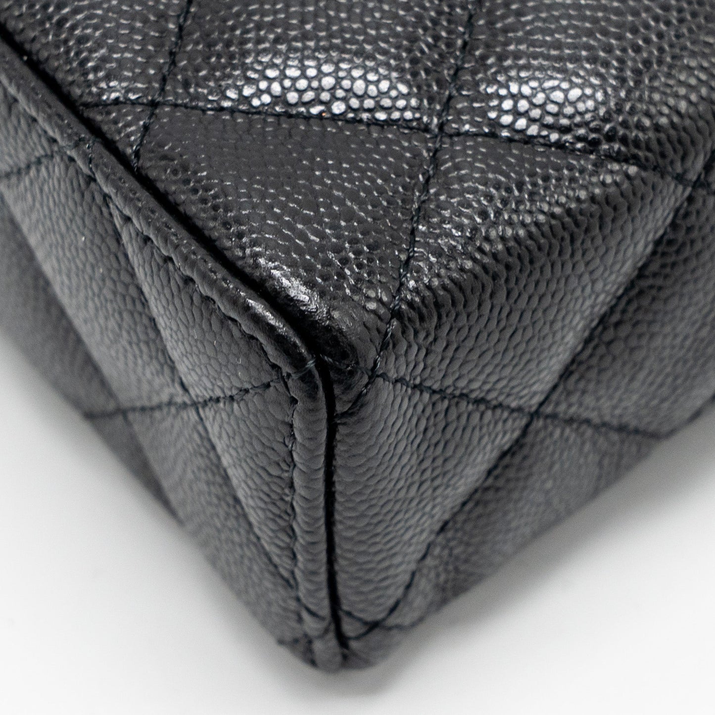 Chanel 25p CC top Handle Vanity with Chain Caviar Black LGHW (microchip)