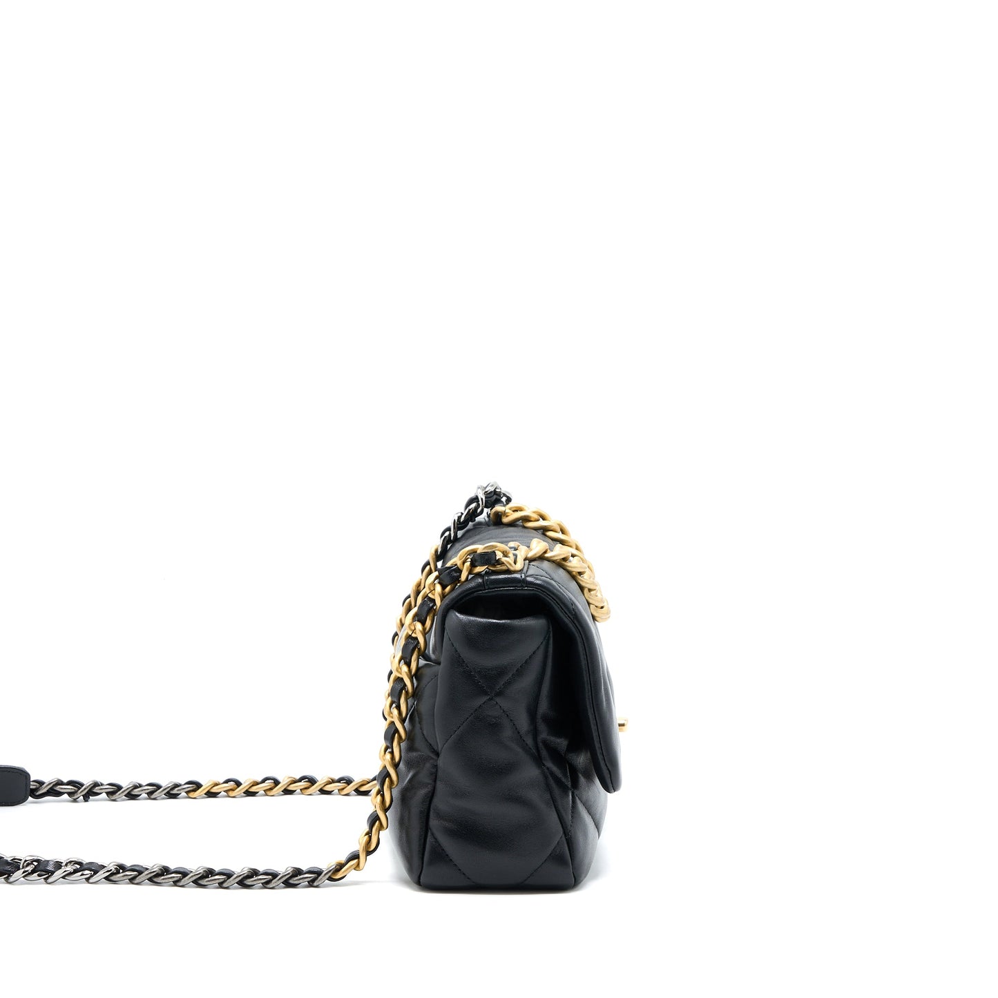 Chanel Small 19 Bag Lambskin Black Multicolour Hardware