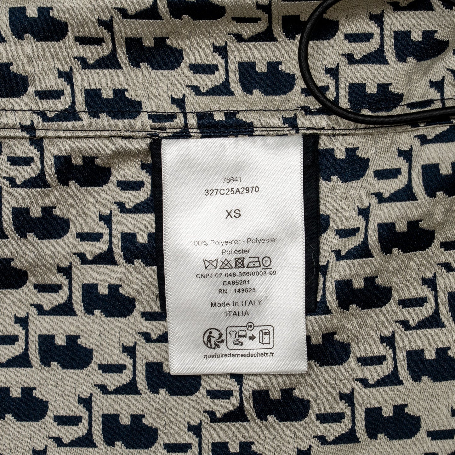 Dior Size XS Dior Oblique Motif Hooded Jacket Polyester Blue