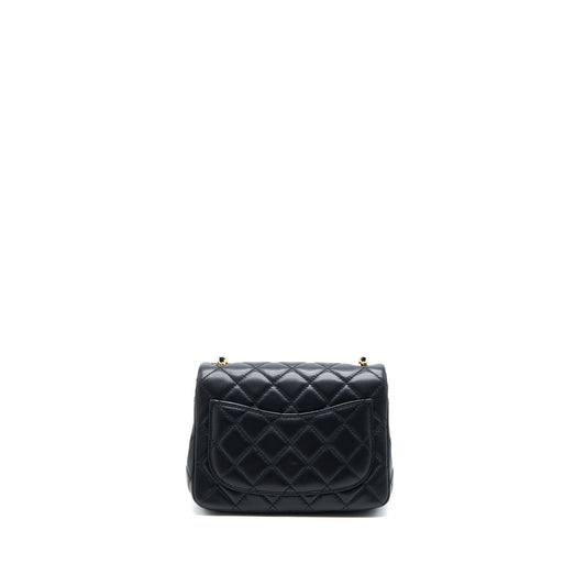 Chanel Pearl Crush Mini Square Lambskin Black Brushed GHW (Microchip)