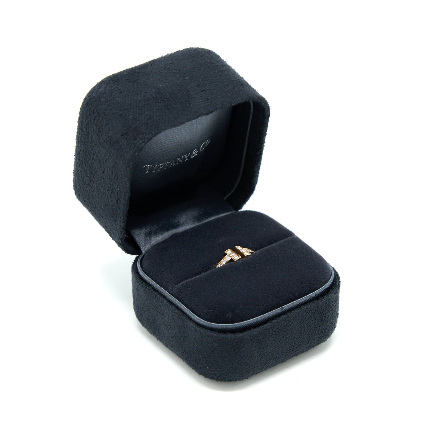 Tiffany Size 4.5 Diamond Wire Ring Rose Gold