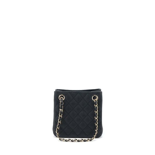 Chanel 22S Mini Bucket Bag Caviar Black LGHW (Microchip)