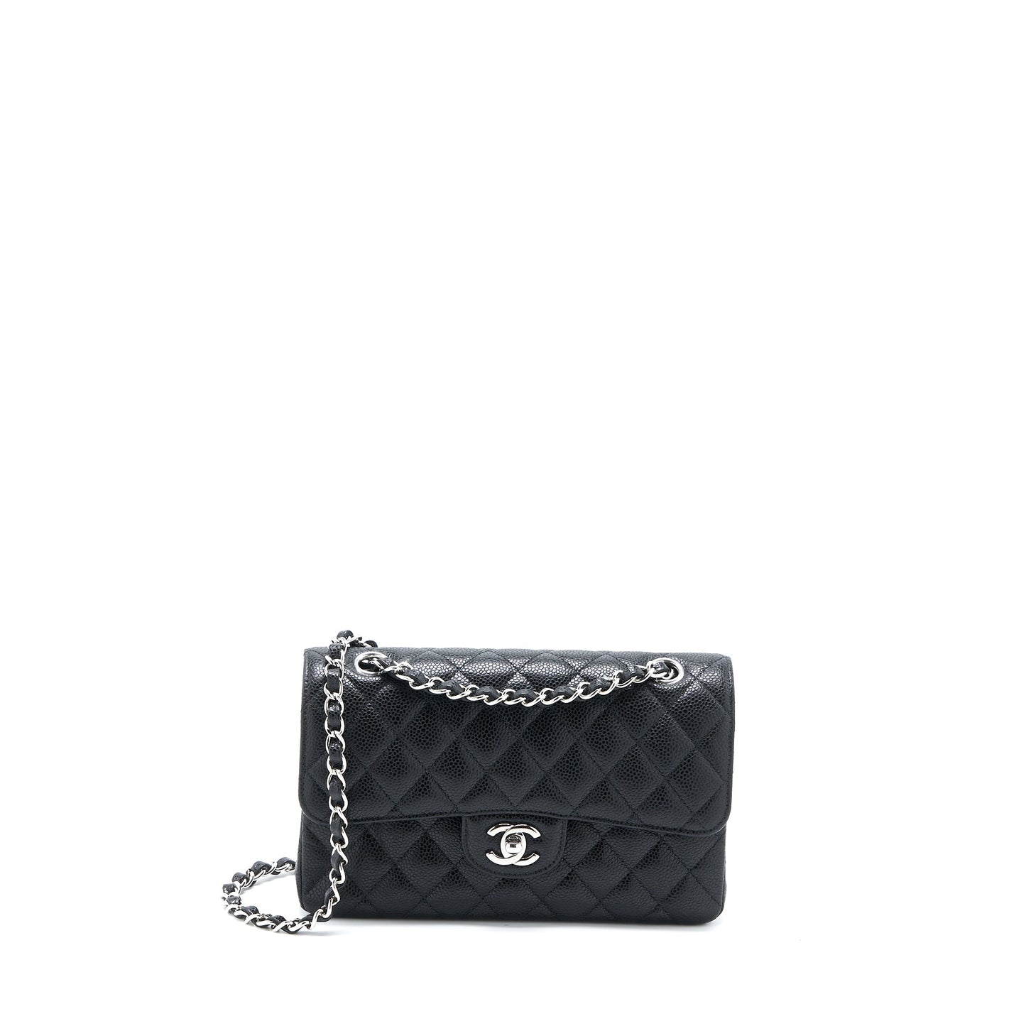 Chanel Small Classic Double Flap Bag Caviar Black SHW (Microchip)