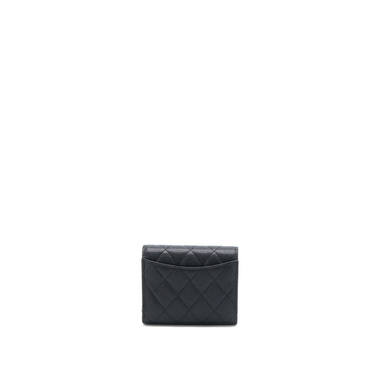 Chanel Classic Flap Compact Wallet Caviar Black LGHW