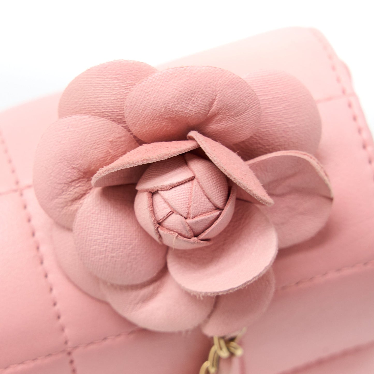 Chanel Camellia Mini Flap Bag Lambskin Pink GHW