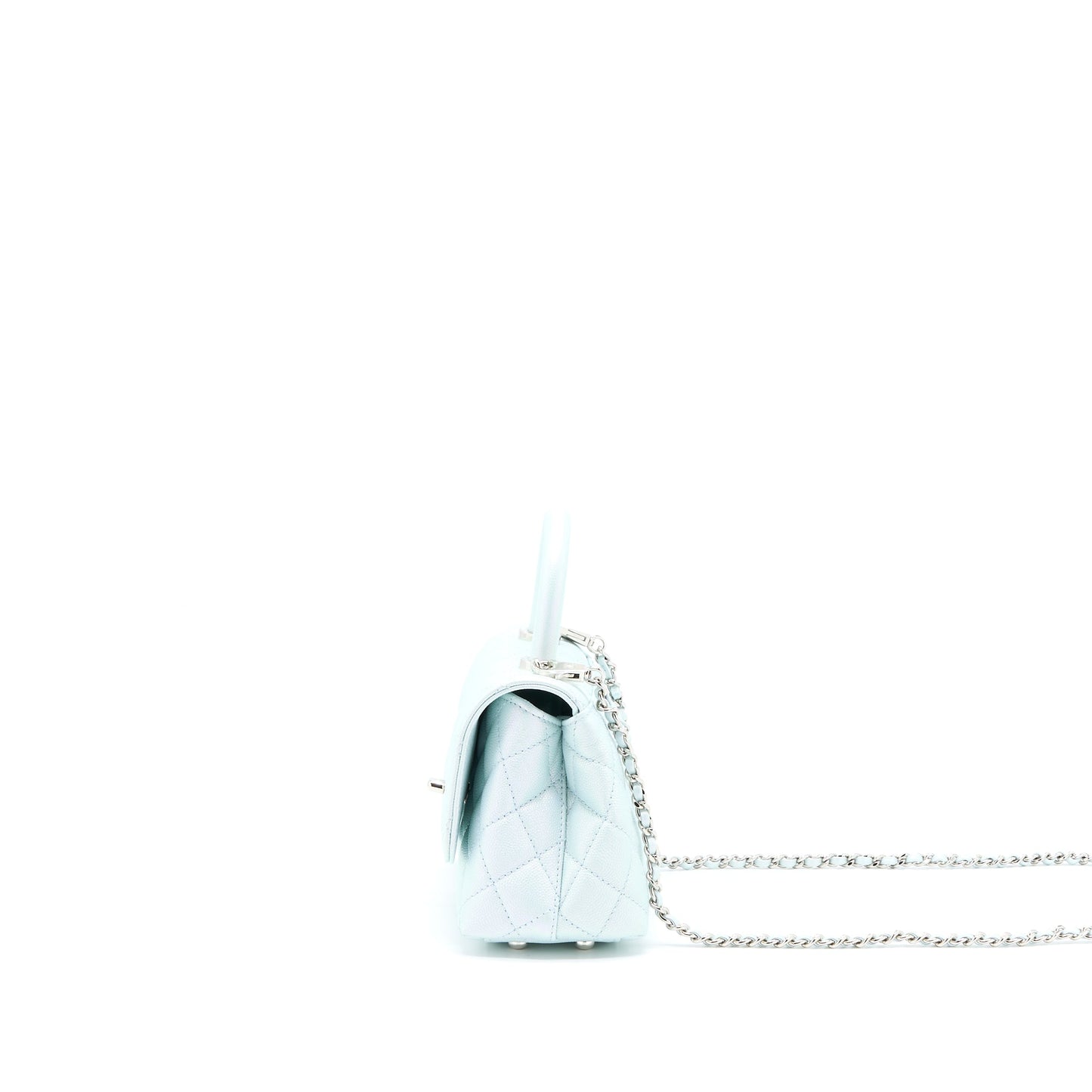 Chanel Mini Coco Handle Ombre Iridescent Caviar Light Blue Multicolour Hardware (Microchip)
