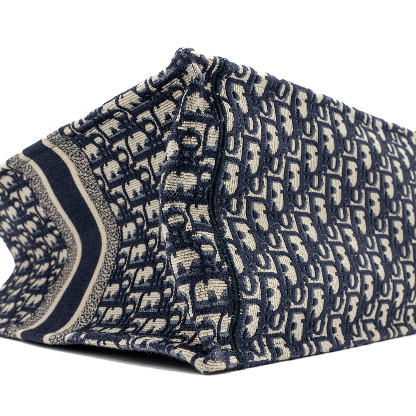 DIor Large Book Tote Blue Dior Oblique Embroidery