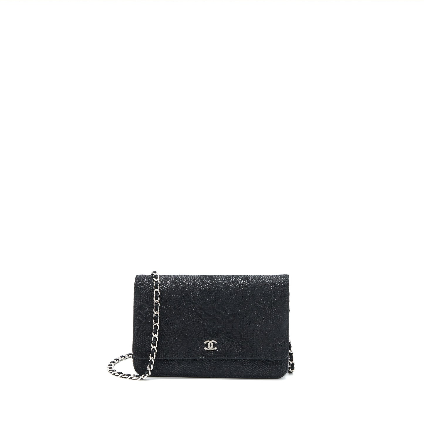 Chanel Seasonal Wallet On Chain Fabric Black SHW