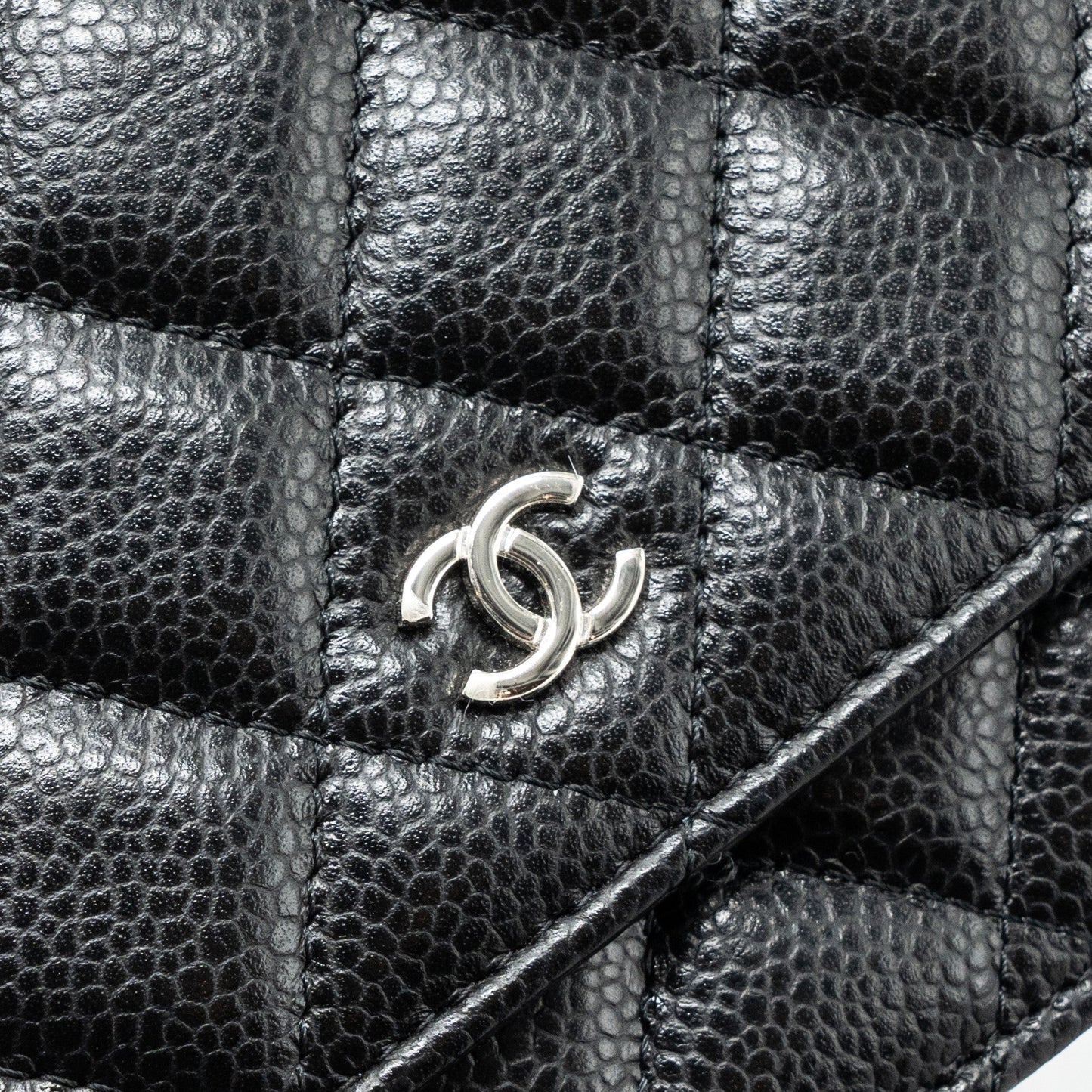 Chanel Classic Wallet On Chain Caviar Black SHW (microchip)
