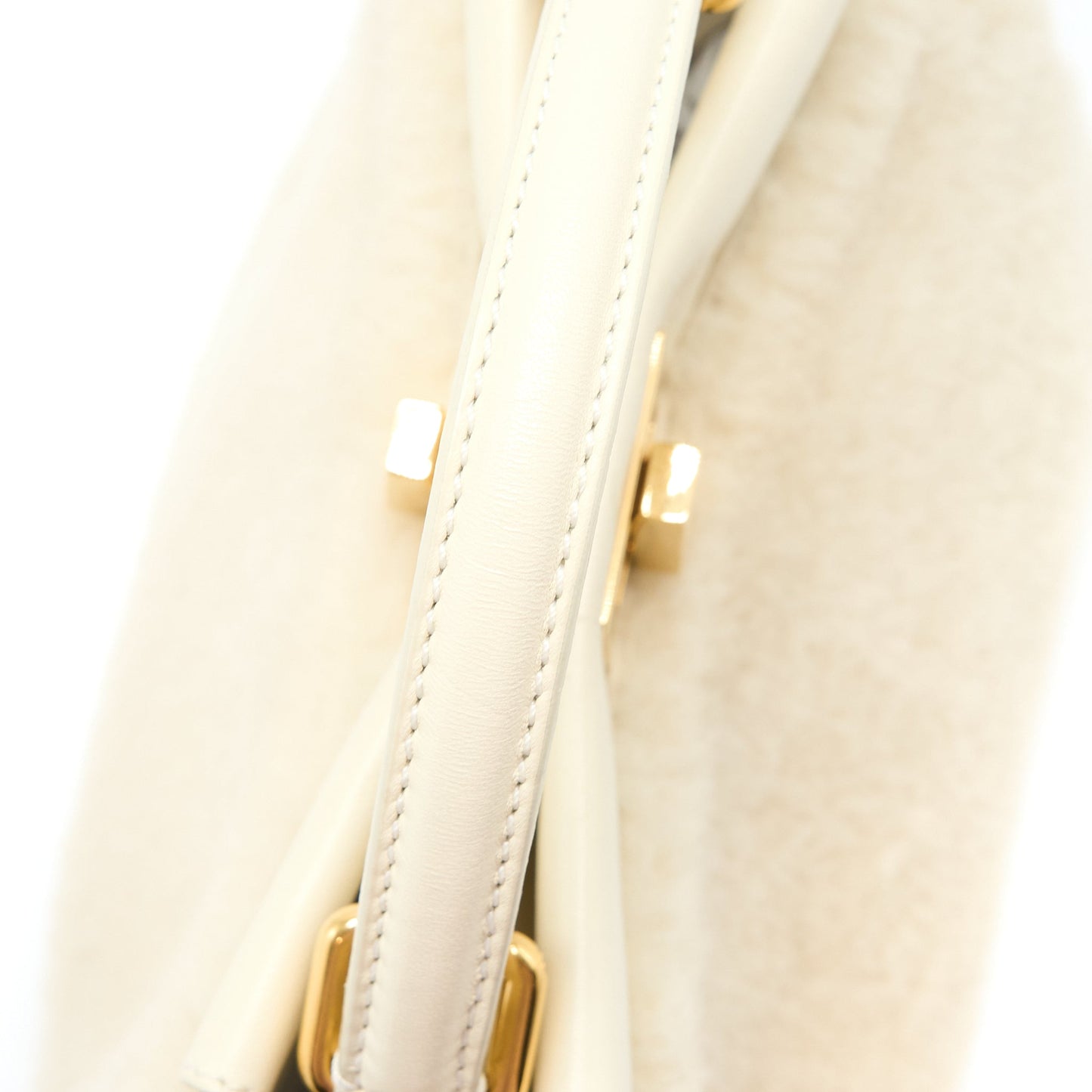 Fendi Mini Peekaboo Bag Montone Liscio Lambskin White GHW