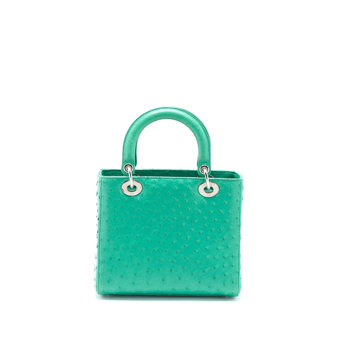 Dior Medium Lady Dior Ostrich Green SHW