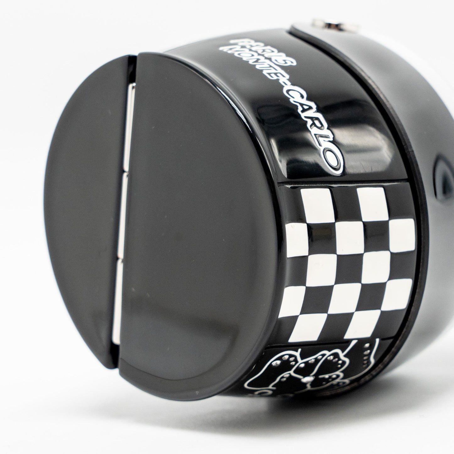 Chanel Monte Carlo Helmet Minaudiere Clutch Bag Plexi/Strass Black/White SHW (Microchip)
