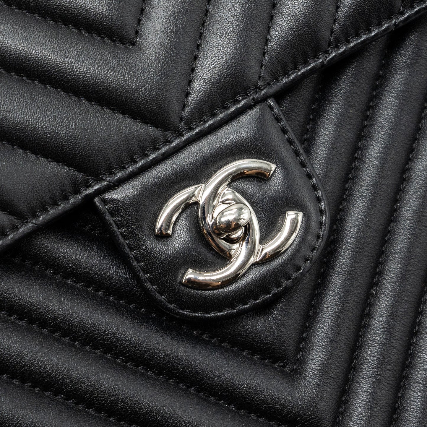 Chanel Small Urban Spirit  Backpack Chevron Calfskin Black SHW