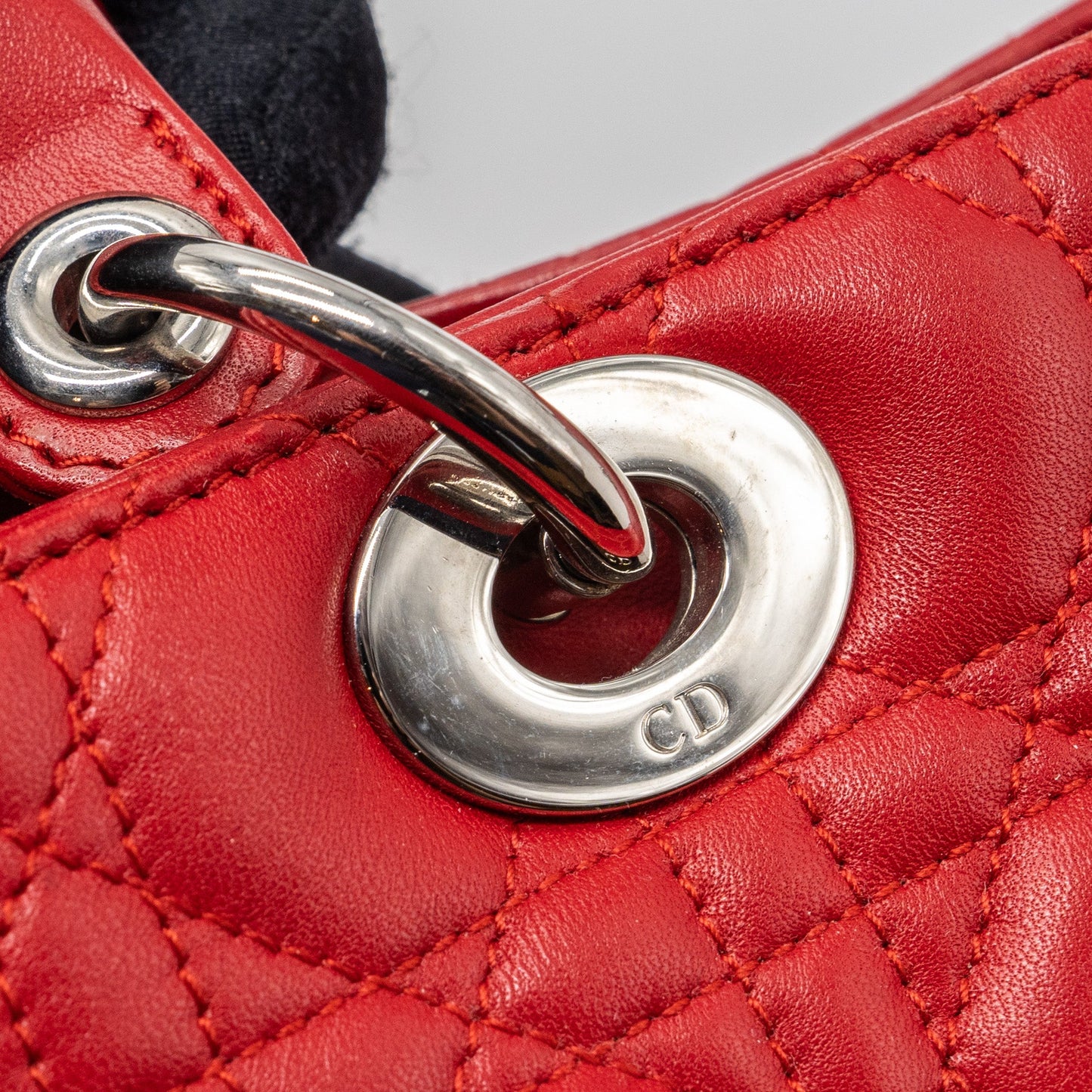 Dior Medium lady dior lambskin red SHW