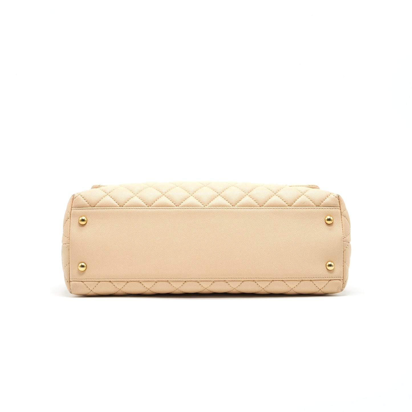CHANEL CAVIER LARGE COCO HANDLE FLAP BAG BEIGE GHW