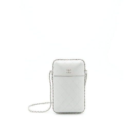 Chanel Grey Vanity case for phone with Chain