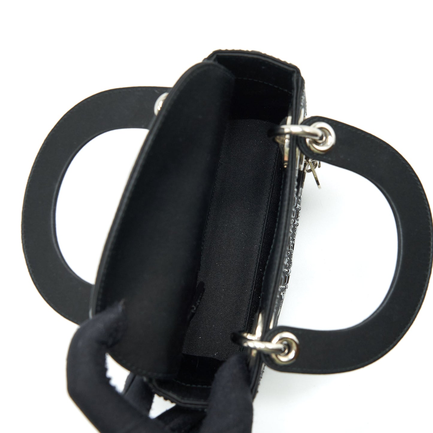 Dior Mini Lady Dior Satin Black With Crystal Black SHW