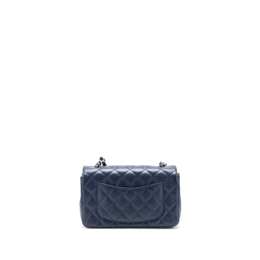 Chanel Classic Mini Rectangular Flap Bag Caviar Navy SHW