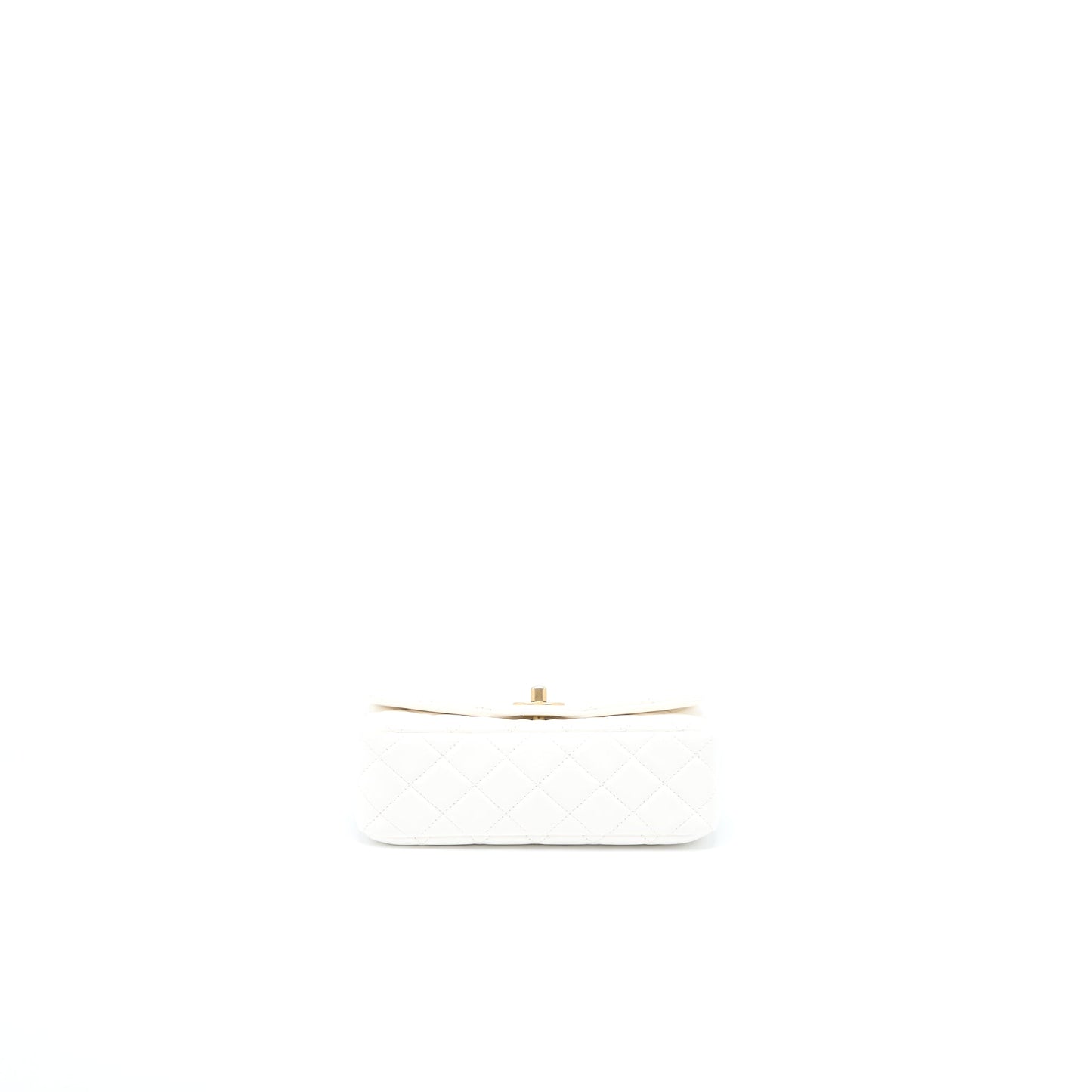 Chanel Pearl Crush Mini Rectangular Flap Bag Lambskin White GHW