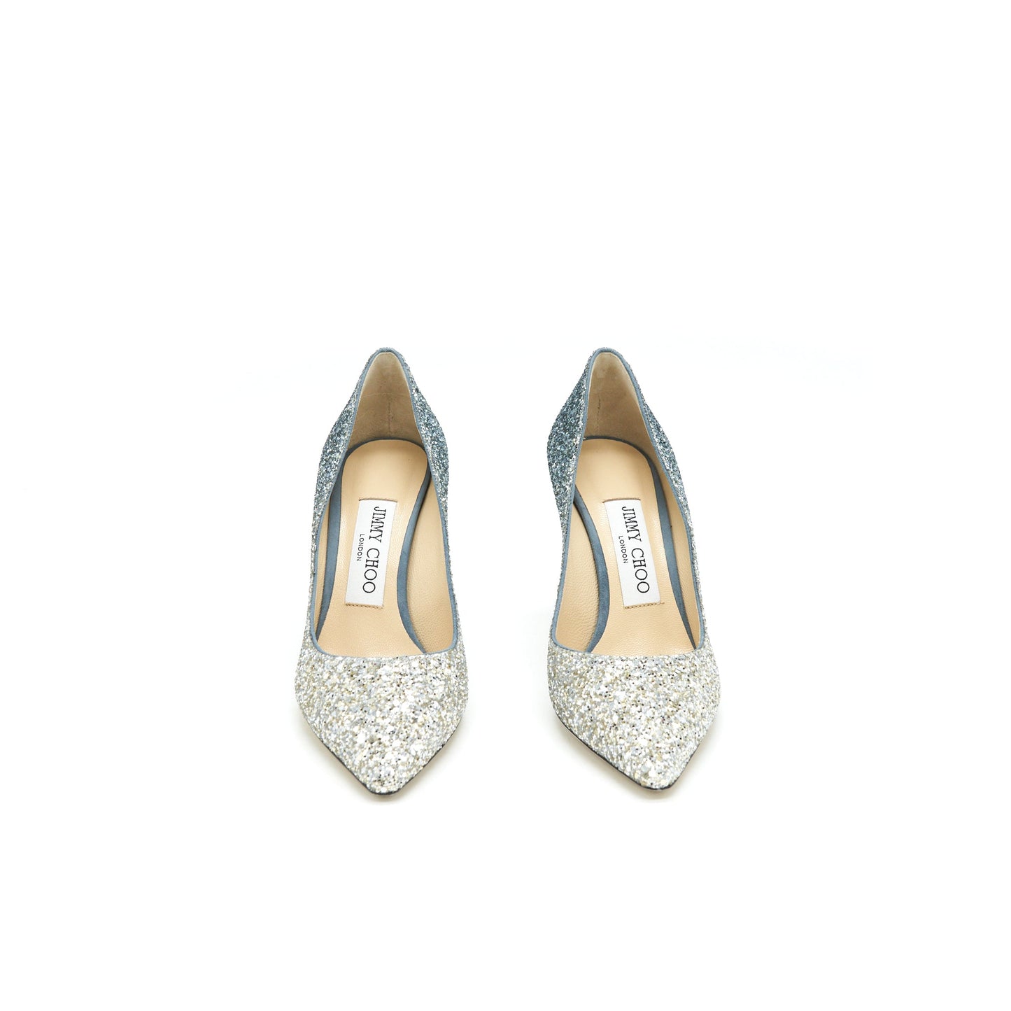 Jimmy Choo size 35 Romy 85 Silver / Dusk Blue