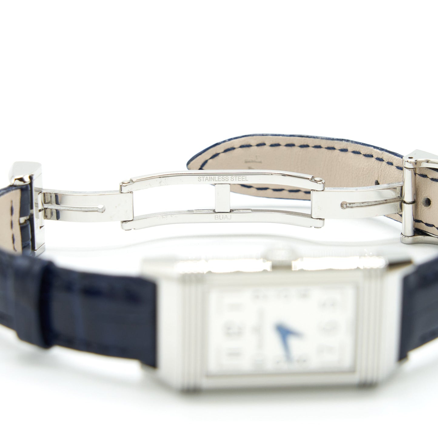 Jeager Lecoultre Reverse On Duet To Moon Stainless Steel Watch With Diamonds Model Q3358420