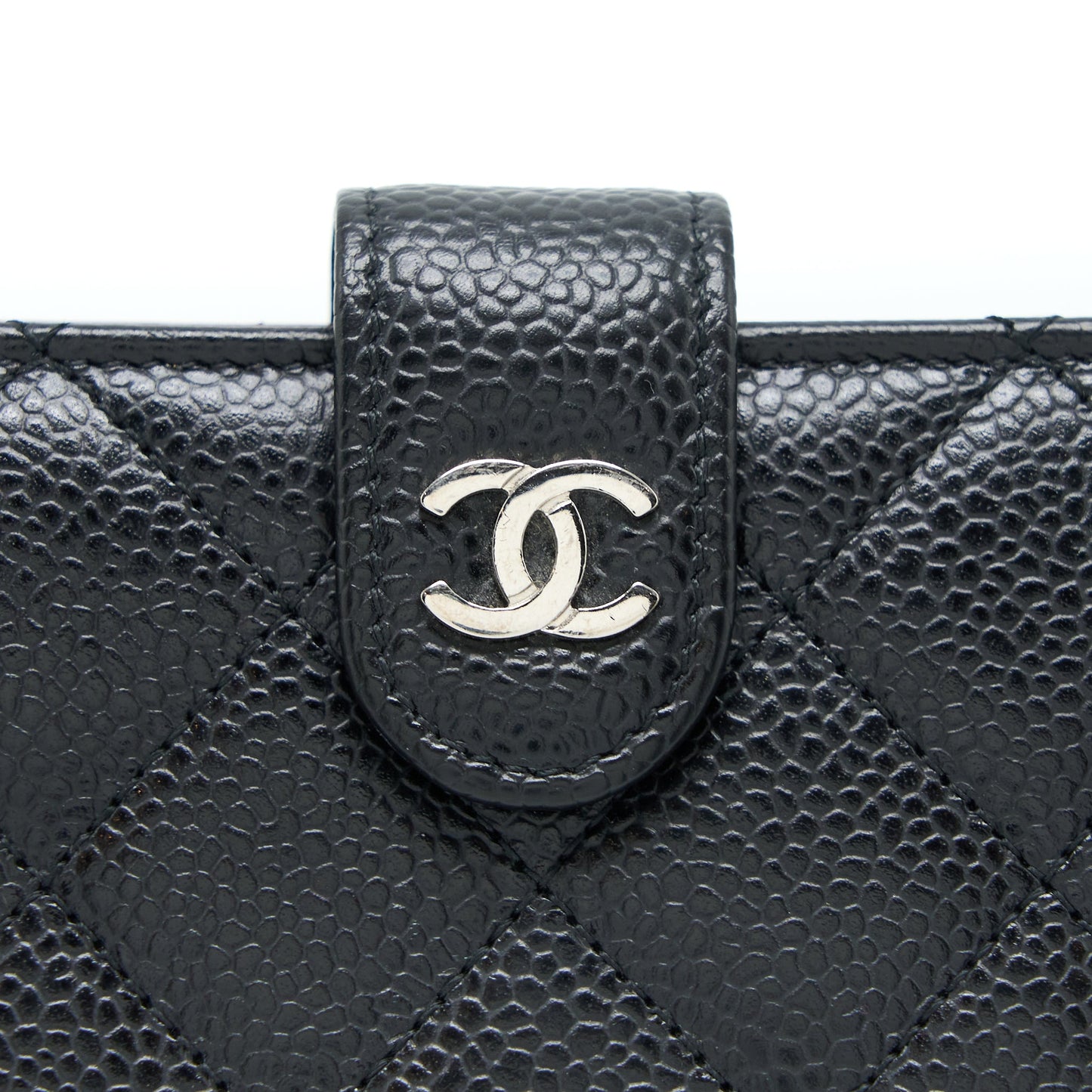 Chanel Compact Zipper Wallet Caviar Black SHW