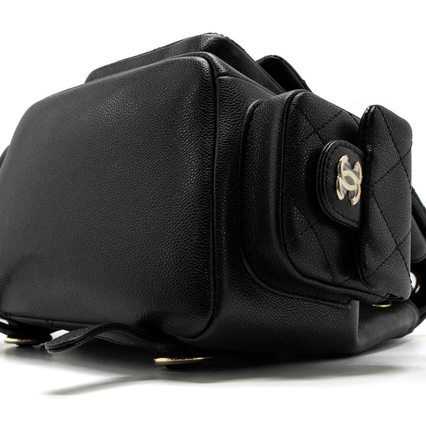 Chanel 23k Triple Pocket Backpack Caviar Black LGHW(Microchip)