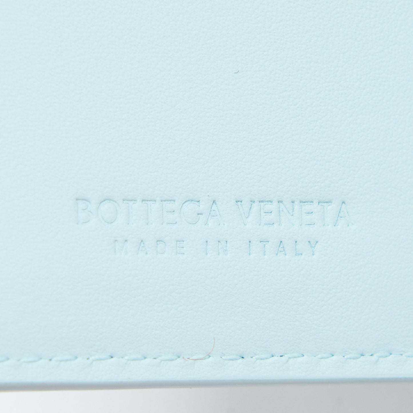 Bottega Veneta Bi-Fold Zip Wallet Lambskin Light Blue GHW
