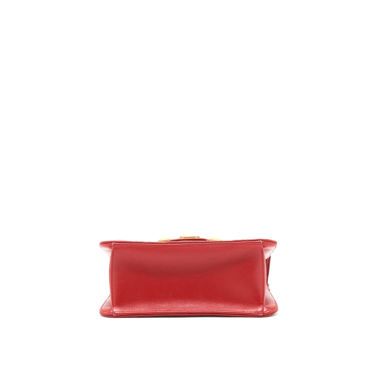 Salvatore Ferragamo Gancini Flap Bag Calfskin Red GHW