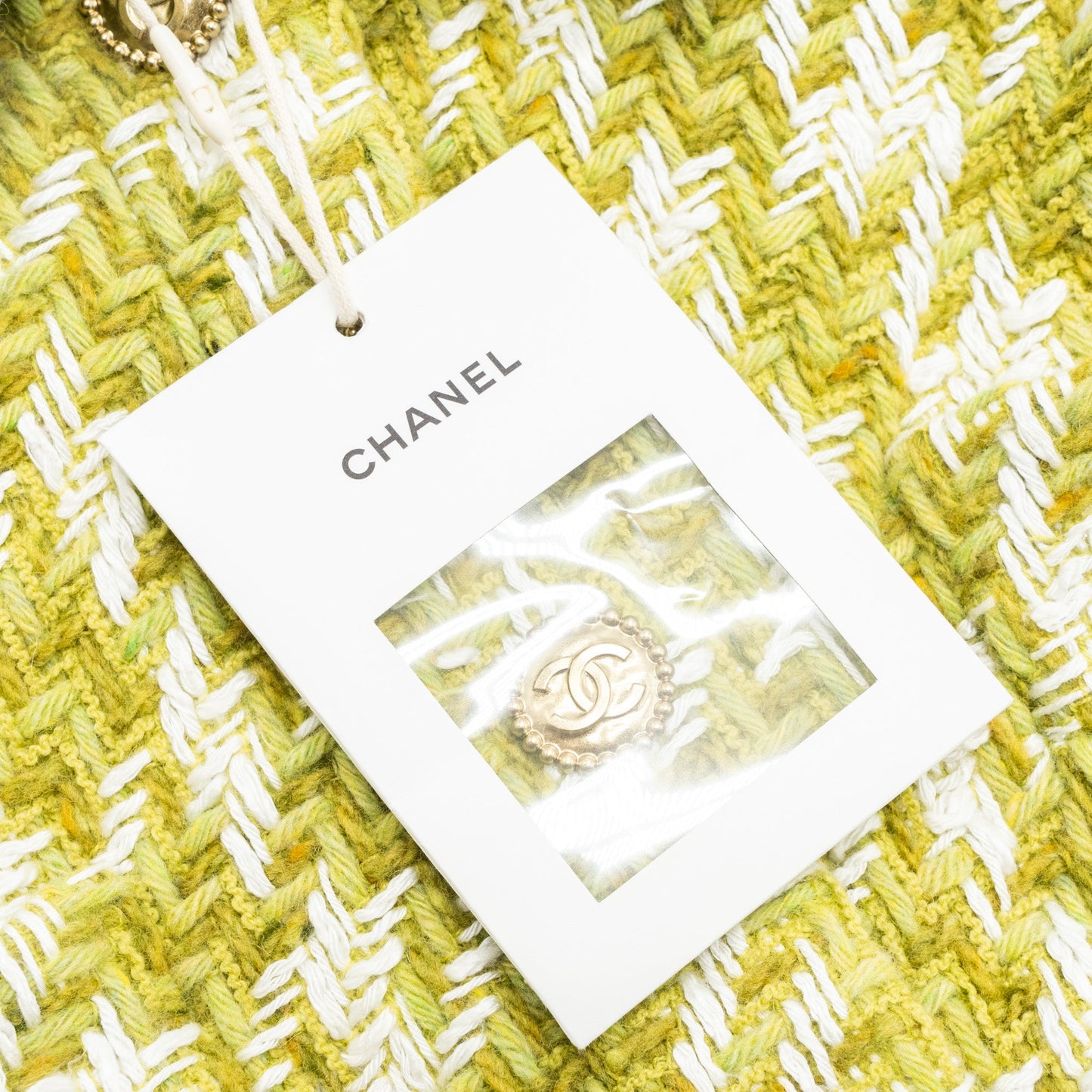 Chanel 22B Size 34 Jacket Wool/Silk Green/Ecru