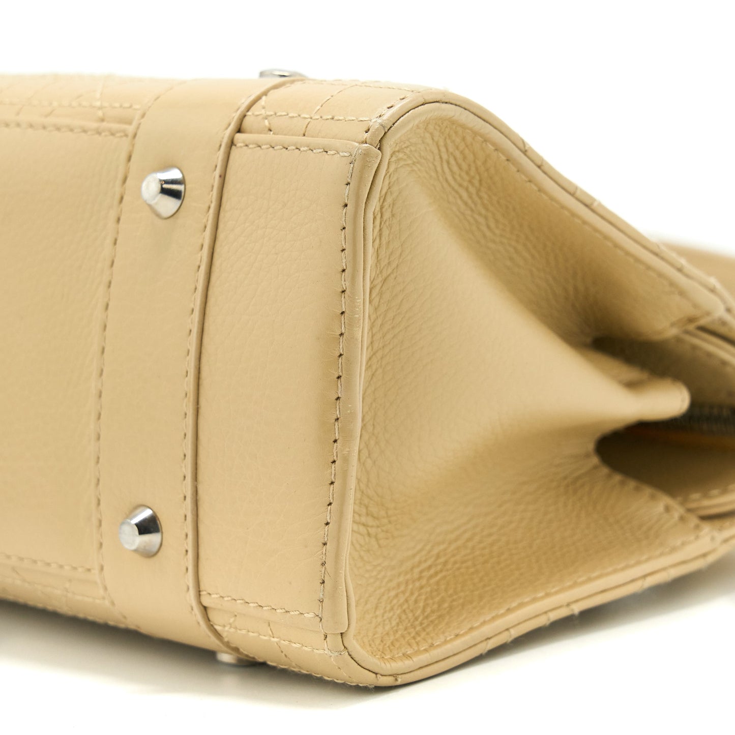 Dior Vintage Lady Dior Long Cuir Calfskin Beige SHW
