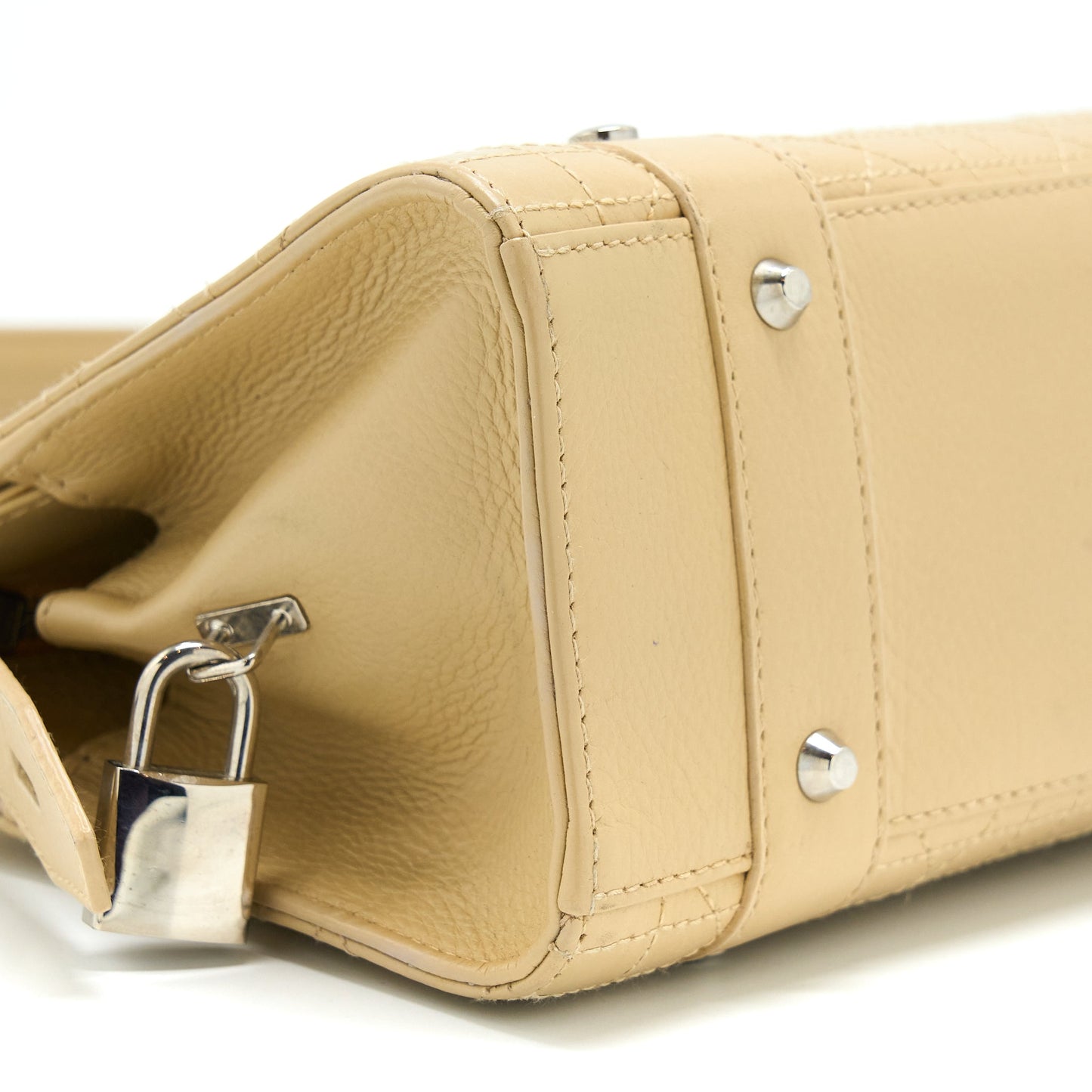 Dior Vintage Lady Dior Long Cuir Calfskin Beige SHW