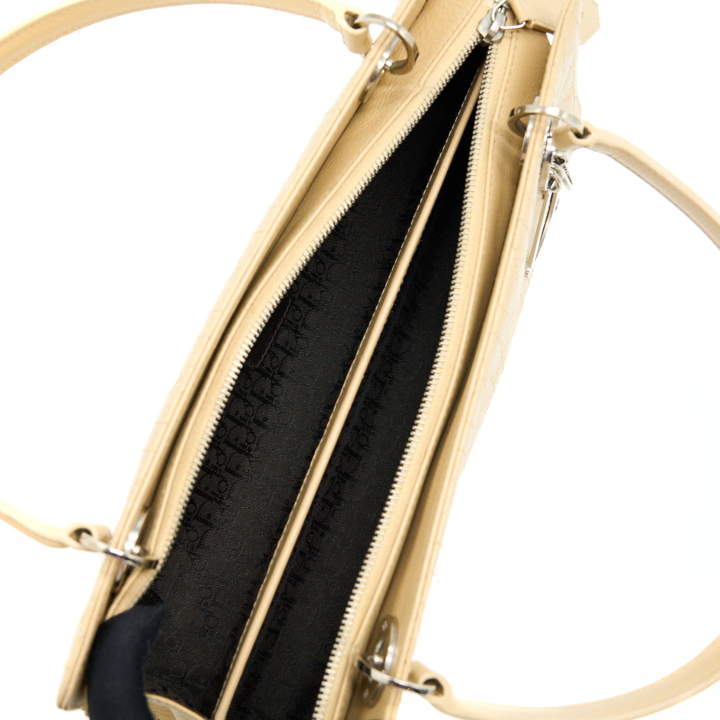 Dior Vintage Lady Dior Long Cuir Calfskin Beige SHW
