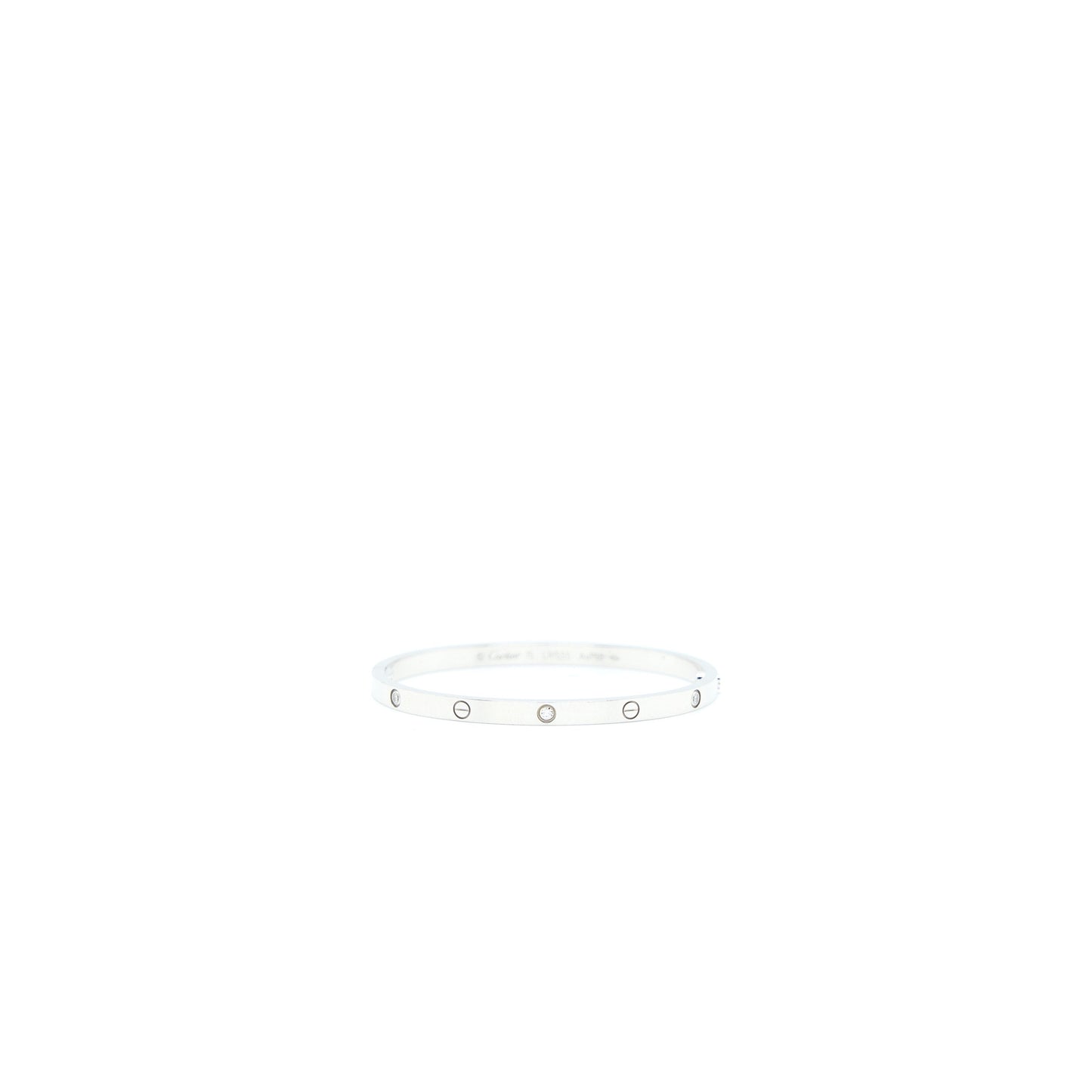 Cartier Size 15 Love Bracelet Small Model White Gold 6 Diamonds