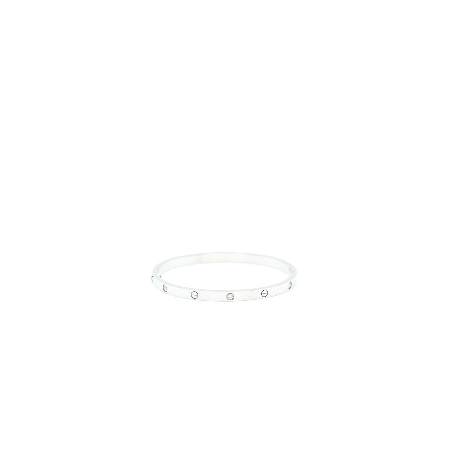 Cartier Size 15 Love Bracelet Small Model White Gold 6 Diamonds