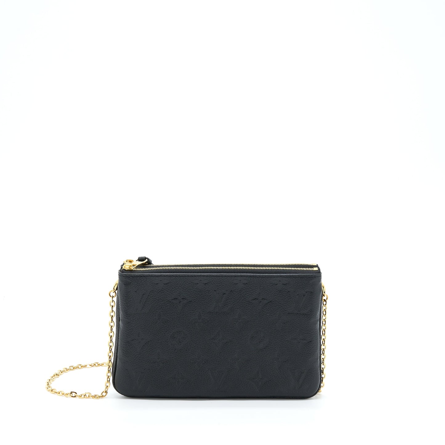 Louis Vuitton Double Zip Pochette Monogram Empreinte Black GHW