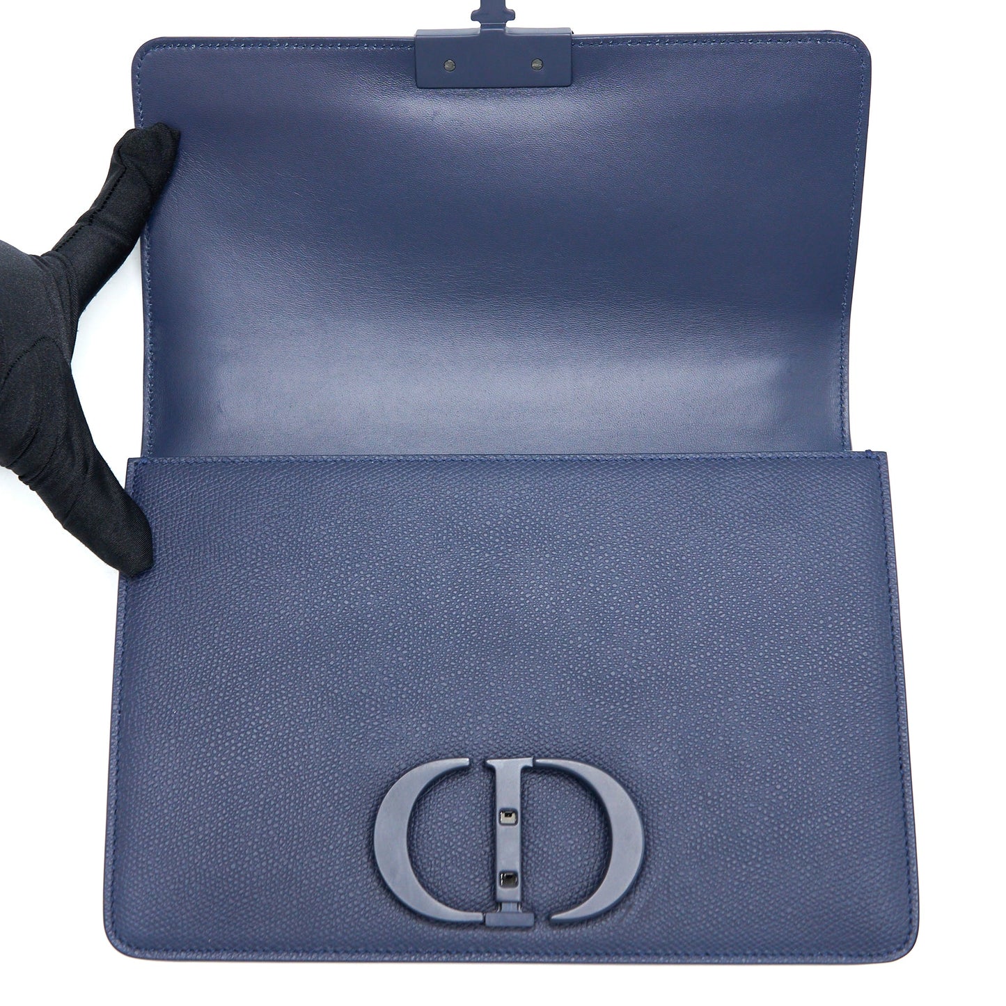 Dior Montaigne 30 Calfskin Navy With Black Hardware