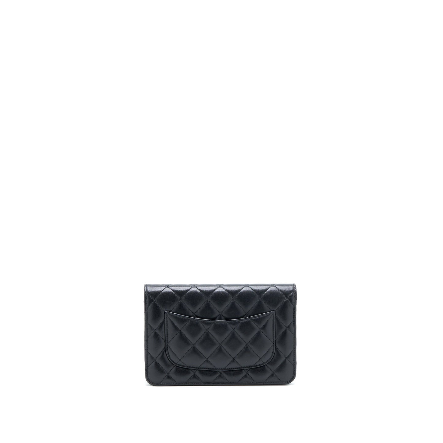 Chanel Ribbon Wallet On Chain Lambskin Black LGHW (Microchip)