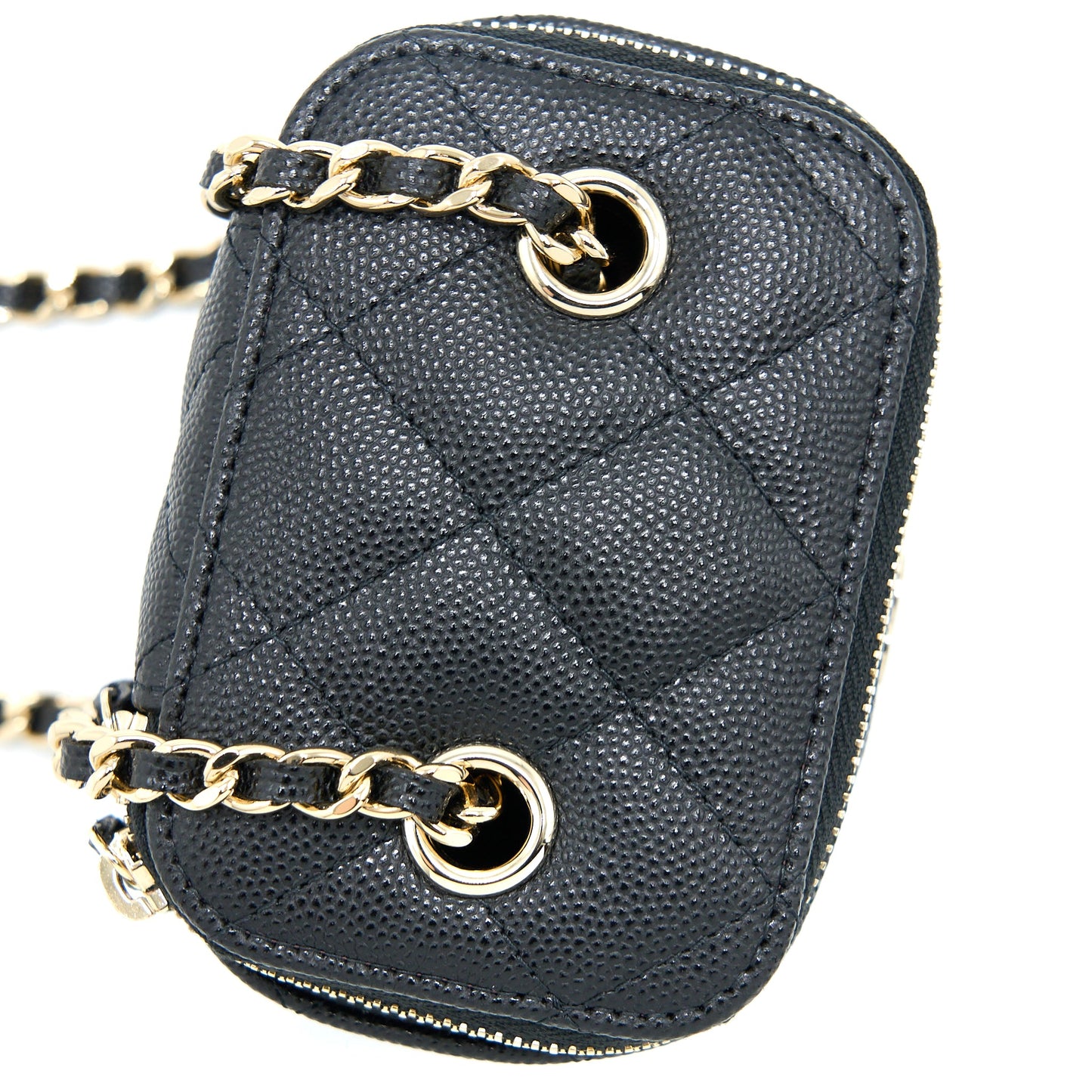 Chanel 23C Mini Vanity with Chain Caviar Black LGHW (Microchip)