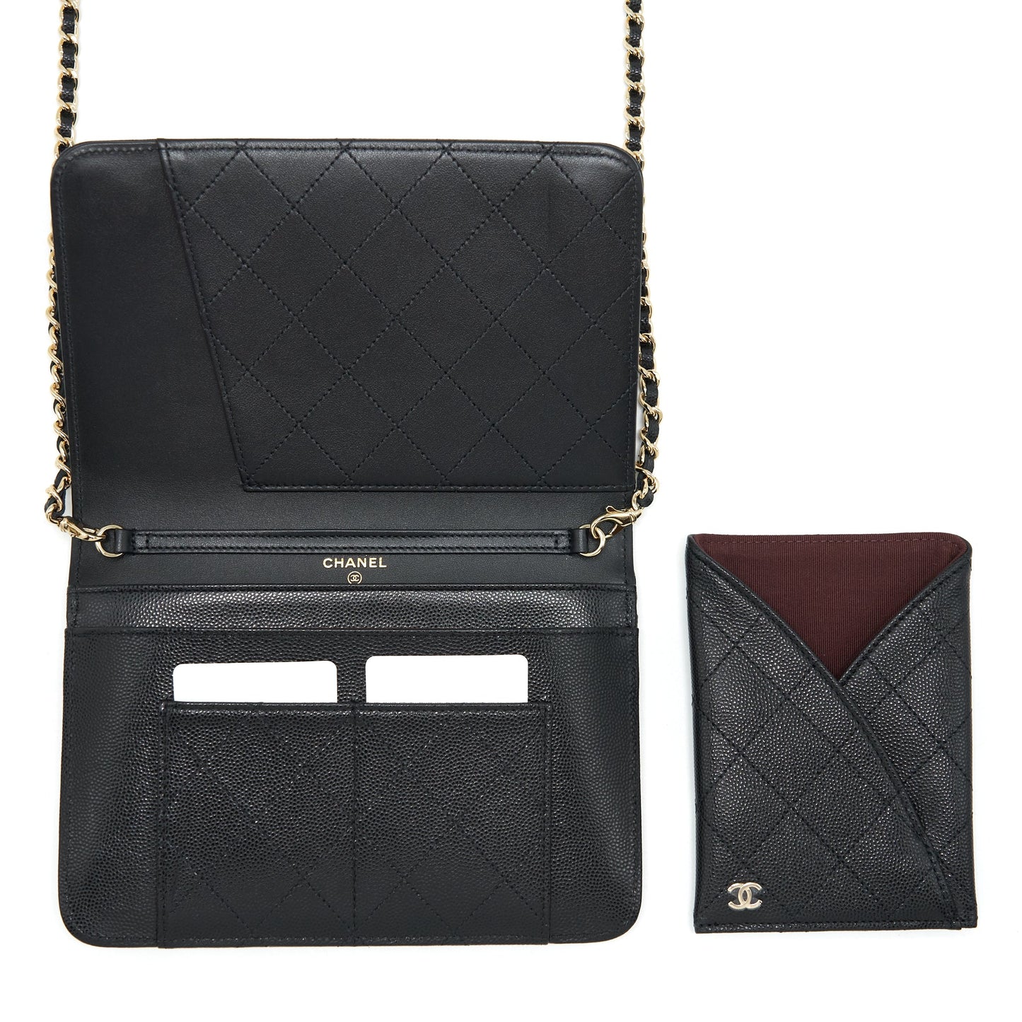 Chanel 2 In 1 Wallet On Chain Caviar Black GHW