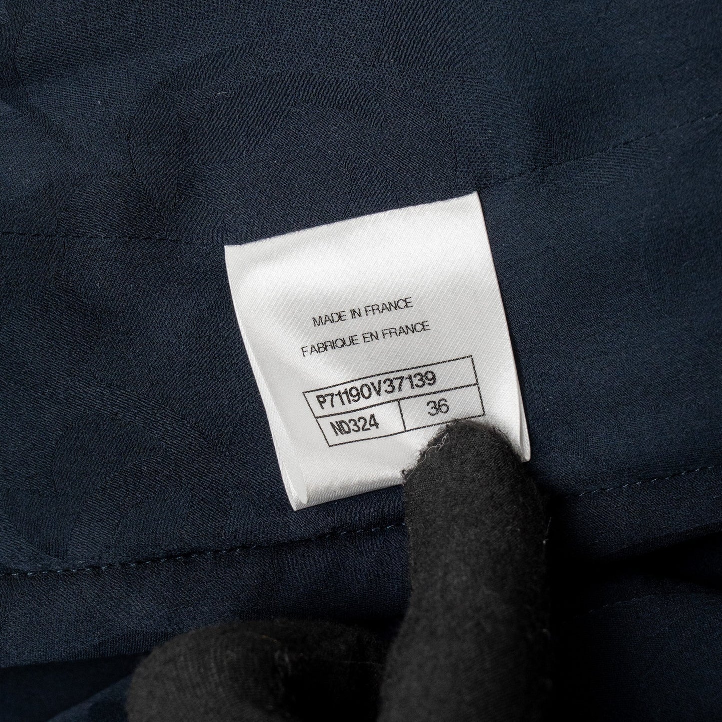Chanel Size 36 21B Crystal Button Jacket Wool/Polyamide Navy Blue