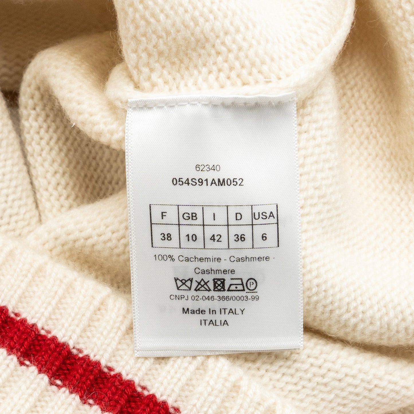 Dior Size 38 Love Knit Sweater Cashmere White