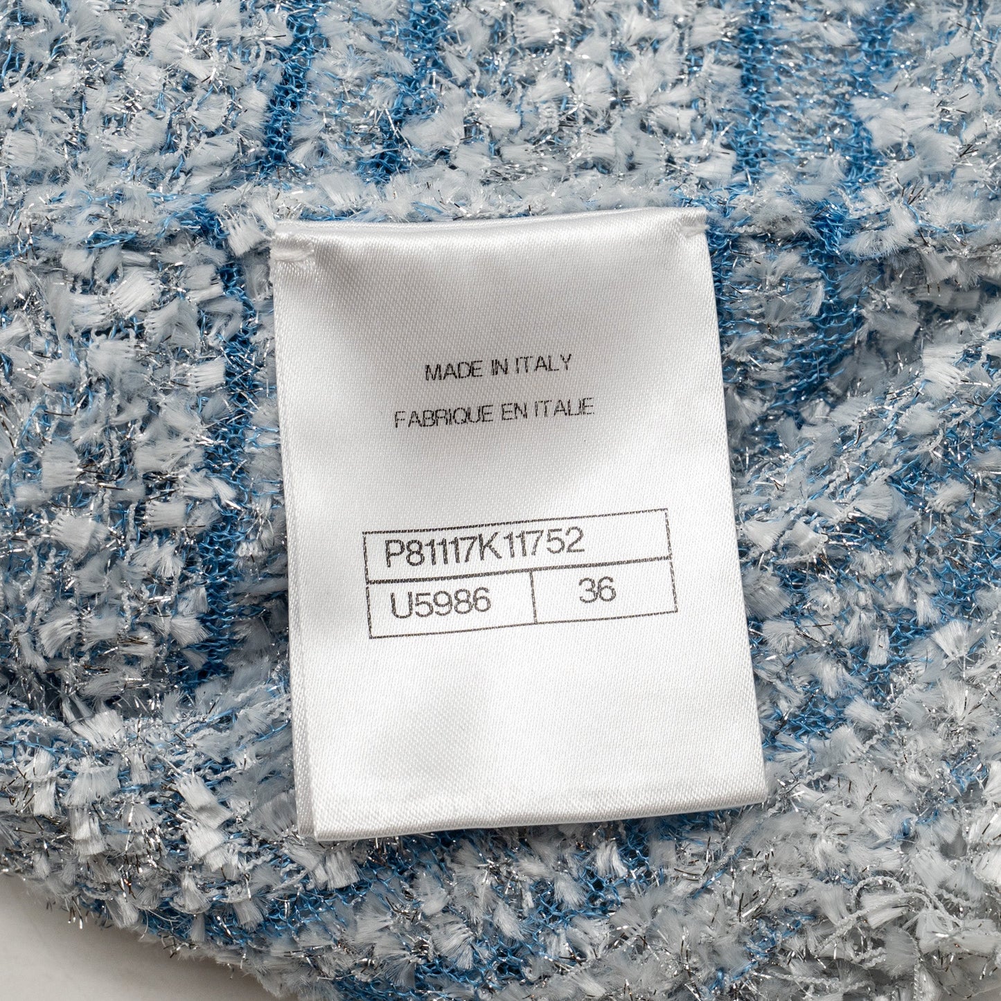 Chanel size 36 26C knit top Polyamide/Viscose blue / silver